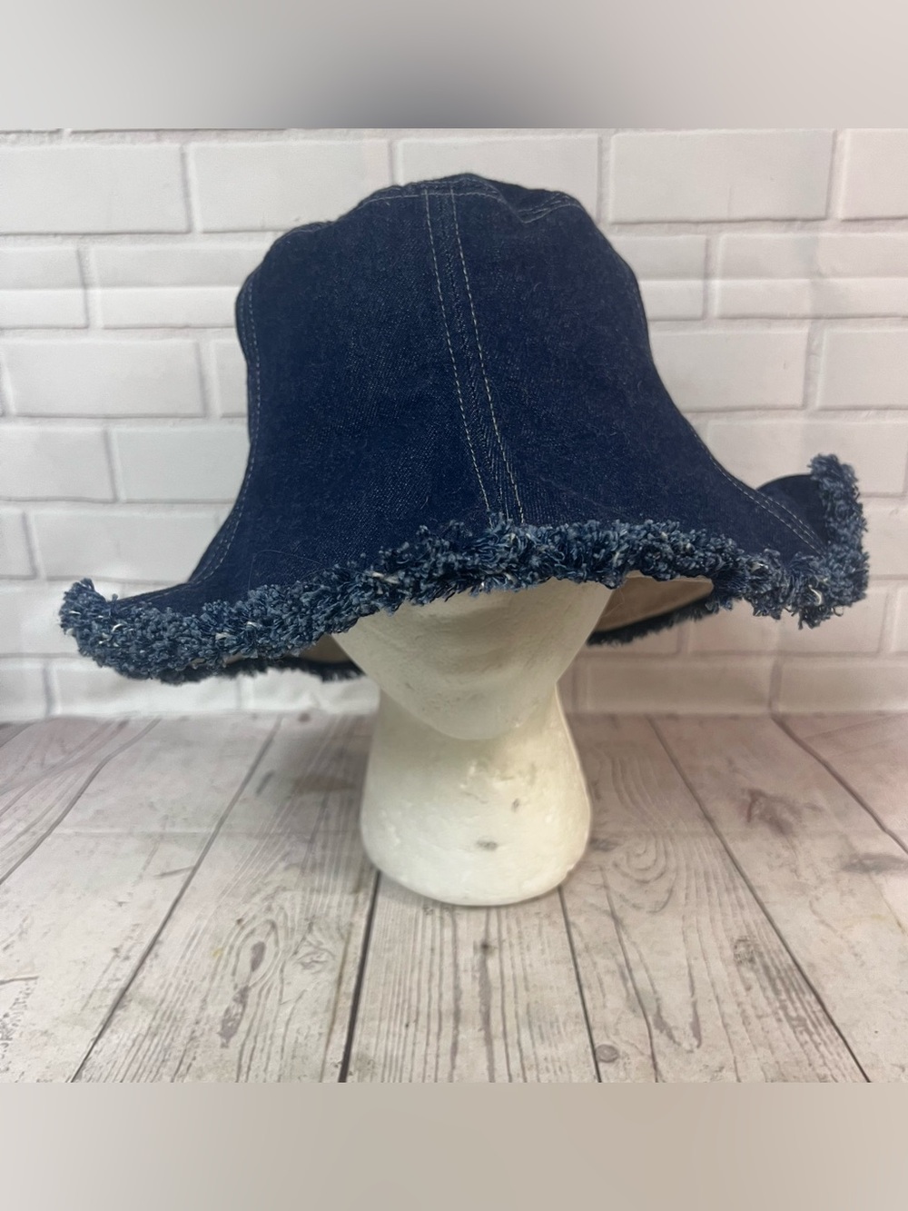 Number (N)ine Frayed Denim Bucket Hat Vtg Y2K Distressed Dark Wash Streetwear